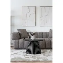 Couchtisch >Osaka< rund, in Schwarz, Eichenfurnier,...
