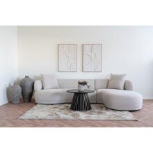 Couchtisch >Osaka< rund, in Schwarz, Eichenfurnier, MDF - 45x70cm (HxD)