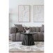Couchtisch >Osaka< rund, in Schwarz, Eichenfurnier, MDF - 45x70cm (HxD)
