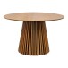 Kulissen-Esstisch >Osaka< rund, Lamelle, in Eiche furniert natur geölt - 75x120 (HxD)
