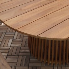 Gartentisch >Lorca< rund, Lamellen-Stab-Gestell, in Teakholz Natur Geölt - 75x120cm (HxD)