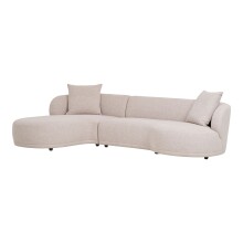 Ecksofa >Kingston< 2 Kissen, organische Form, in Beige / Naturfarben - 294x69 (BxH)