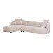 Ecksofa >Kingston< 2 Kissen, organische Form, in Beige / Naturfarben - 294x69 (BxH)