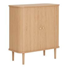 Kommode >Nikko< 2 Lammelen-Schiebetüren, 1 Boden, in eichefarbig - 40x87x80 (BxHxT)