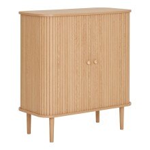 Kommode >Nikko< 2 Lammelen-Schiebetüren, 1 Boden, in eichefarbig - 40x87x80 (BxHxT)