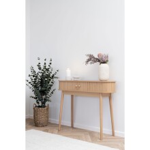 Konsolentisch >Nikko< Schminktisch, 2 Lamellen-Türen, in eichefarbig - 100x80,5x30 (BxHxT)
