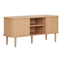 Lowboard >Nikko< 2 Lammelen-Türen, 2 Fächer, eichefarbig - 113x51,5x40 (BxHxT)