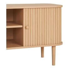 Lowboard >Nikko< 2 Lammelen-Türen, 2 Fächer, eichefarbig - 113x51,5x40 (BxHxT)
