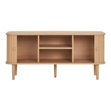 Lowboard >Nikko< 2 Lammelen-Türen, 2 Fächer, eichefarbig - 113x51,5x40 (BxHxT)