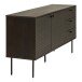 Sideboard >Kyoto< 2 Türen, 3 Schübe, in Eiche furniert "geräuchert" - 150x74x40 (BxHxT)
