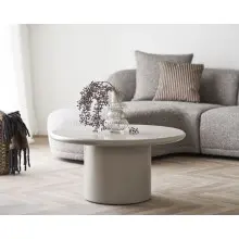 Couchtisch >Nagano< rund, in grau-beige, MDF -...