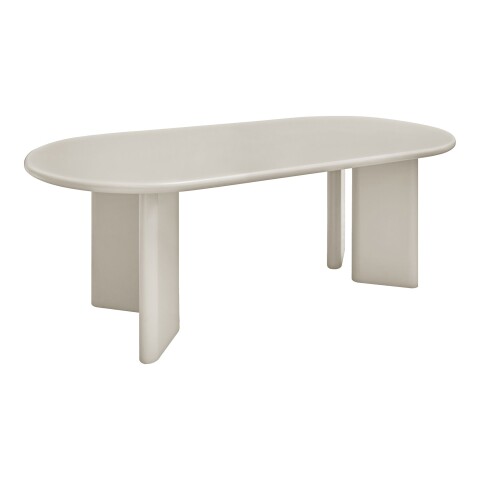 Esstisch >Nagano< ovale Form, in Beige-grau, MDF - 100x75x220cm (BxHxT)