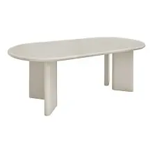 Esstisch >Nagano< ovale Form, in Beige-grau, MDF -...