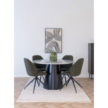 Säulen-Esstisch >Brito< rund, in Grau /...