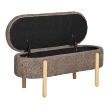 Truhenbank >Branca< Naturholzbeinen natur, Bezug in Braun - 98x48x41 (BxHxT)