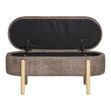 Truhenbank >Branca< Naturholzbeinen natur, Bezug in Braun - 98x48x41 (BxHxT)