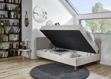Polsterliege >Cabana< Liegefläche 90x200cm, Farbe taupe - Stellmaß: 97x85x207cm (BxHxT)