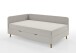 Polsterliege >Cabana< Liegefläche 90x200cm, Farbe taupe - Stellmaß: 97x85x207cm (BxHxT)