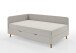 Polsterliege >Cabana< Liegefläche 120x200cm, Farbe taupe - Stellmaß: 127x85x207cm (BxHxT)