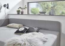 Polsterliege >Cabana< Liegefläche 90x200cm, Farbe grau - Stellmaß: 97x85x207cm (BxHxT)