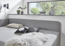 Polsterliege >Cabana< Liegefläche 90x200cm, Farbe grau - Stellmaß: 97x85x207cm (BxHxT)
