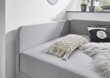 Polsterliege >Cabana< Liegefläche 90x200cm, Farbe grau - Stellmaß: 97x85x207cm (BxHxT)