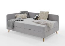 Polsterliege >Cabana< Liegefläche 90x200cm, Farbe grau - Stellmaß: 97x85x207cm (BxHxT)