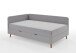 Polsterliege >Cabana< Liegefläche 90x200cm, Farbe grau - Stellmaß: 97x85x207cm (BxHxT)