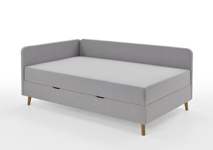 Polsterliege >Cabana< Liegefläche 120x200cm, Farbe grau - Stellmaß: 127x85x207cm (BxHxT)