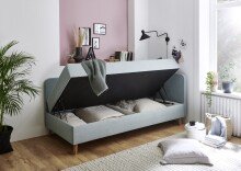 Polsterliege >Cabana< Liegefläche 90x200cm, Farbe eisblau - Stellmaß: 97x85x207cm (BxHxT)