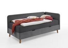 Polsterliege >Cabana< Liegefläche 90x200cm, Farbe grau, Stellmaß: 97x85x207cm (BxHxT)