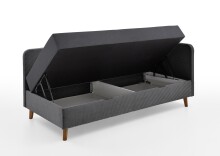 Polsterliege >Cabana< Liegefläche 120x200cm, Farbe grau, Stellmaß: 127x85x207cm (BxHxT)