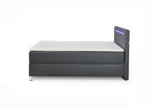 Boxbett >Candela< Liegefläche 120x200cm, schwarz / LED - Stellmaß: 122x110x209cm (BxHxT)