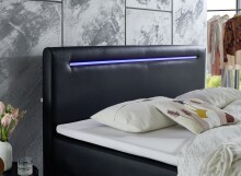 Boxbett >Candela< Liegefläche 160x200cm, schwarz / LED - Stellmaß: 162x110x209cm (BxHxT)