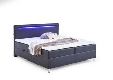 Boxbett >Candela< Liegefläche 160x200cm, schwarz / LED - Stellmaß: 162x110x209cm (BxHxT)