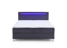Boxbett >Candela< Liegefläche 160x200cm, schwarz / LED - Stellmaß: 162x110x209cm (BxHxT)