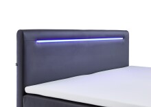 Boxbett >Candela< Liegefläche 180x200cm, schwarz / LED - Stellmaß: 182x110x209cm (BxHxT)