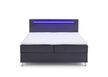 Boxbett >Candela< Liegefläche 180x200cm, schwarz / LED - Stellmaß: 182x110x209cm (BxHxT)