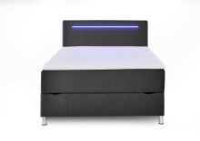 Boxbett >Candela< Liegefläche 120x200cm, anthrazit/LED - Stellmaß: 122x110x209cm (BxHxT)