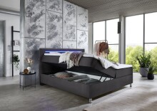 Boxbett >Candela< Liegefläche 180x200cm, anthrazit/LED - Stellmaß: 182x110x209cm (BxHxT)