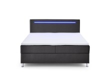 Boxbett >Candela< Liegefläche 180x200cm, anthrazit/LED - Stellmaß: 182x110x209cm (BxHxT)