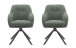 Armlehnstuhl >Avola< (2er-Set) Federkern, Drehfunktion, in Waldgrün - 57x87x65 (BxHxT)