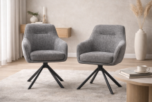 Armlehnstuhl >Avola< (2er-Set) Federkern, Drehfunktion, graphit - 57x87x65 (BxHxT)