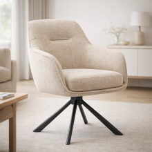 Armlehnstuhl >Avola< (2er-Set) Federkern, Drehfunktion, leinen-beige - 57x87x65 (BxHxT)