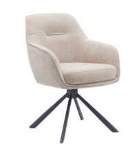 Armlehnstuhl >Avola< (2er-Set) Federkern, Drehfunktion, leinen-beige - 57x87x65 (BxHxT)