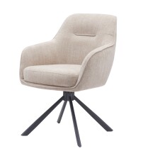 Armlehnstuhl >Avola< (2er-Set) Federkern, Drehfunktion, leinen-beige - 57x87x65 (BxHxT)