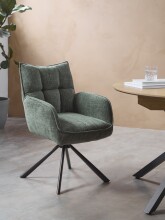 Armlehnstuhl >Marilla< (2er-Set) Federkern, Drehfunktion, waldgrün - 59x86x65 (BxHxT)