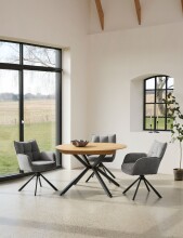 Armlehnstuhl >Marilla< (2er-Set) Federkern, Drehfunktion, waldgrün - 59x86x65 (BxHxT)