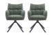 Armlehnstuhl >Marilla< (2er-Set) Federkern, Drehfunktion, waldgrün - 59x86x65 (BxHxT)
