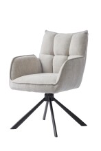 Armlehnstuhl >Marilla< (2er-Set) Federkern, Drehfunktion, leinen-beige - 59x86x65 (BxHxT)